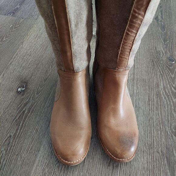 Womens Caterpillar Sabrina Tan Leather and Wool Riding Boots P310508 - Size 7.5 - Picture 3 of 8